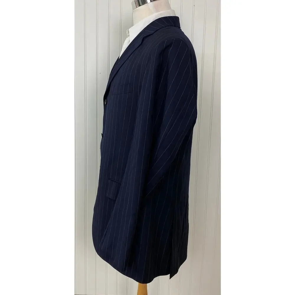 VTG Polo Ralph Lauren Italy pin-stripe 3-button virgin wool suit jacket blazer